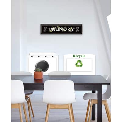 TrendyDecor4U Traditional "Laundry-Fresh & Clean" Framed Print Wall Art by House Fenway - Blue, Green, White, Earthtones
