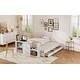 preview thumbnail 11 of 14, White Twin Size Wood Platform Bed with Desk, Kids Daybed with 3 Drawers and Storage Shelf