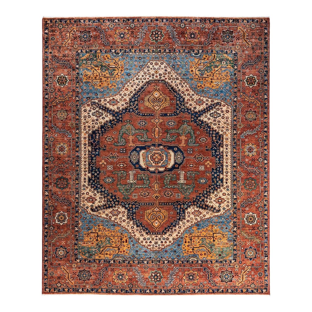 Serapi One-of-a-Kind Hand-Knotted Area Rug - Orange, 8' 2" x 9' 11" - 8' 2" x 9' 11"