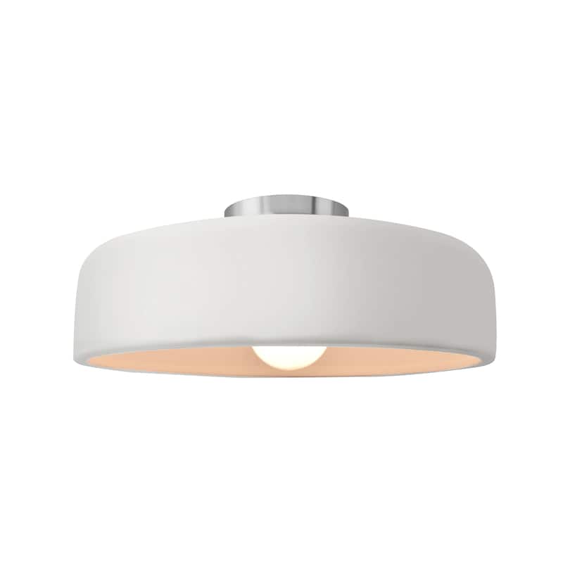 Justice Design Radiance - Medium Spire Semi-Flush Light - Bisque/Brushed Nickel