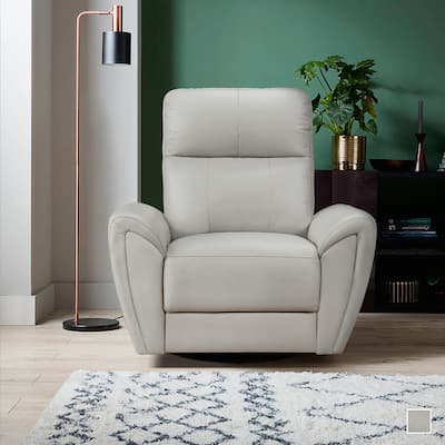 Flynn Leather Match Swivel Glider Chair - 38.5" x 35" x 39"