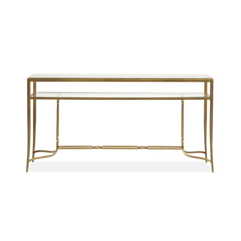 Magnussen Home Lorena Burnished Brass Rectangular Cocktail Table - 50''W x 30''D x 18''H