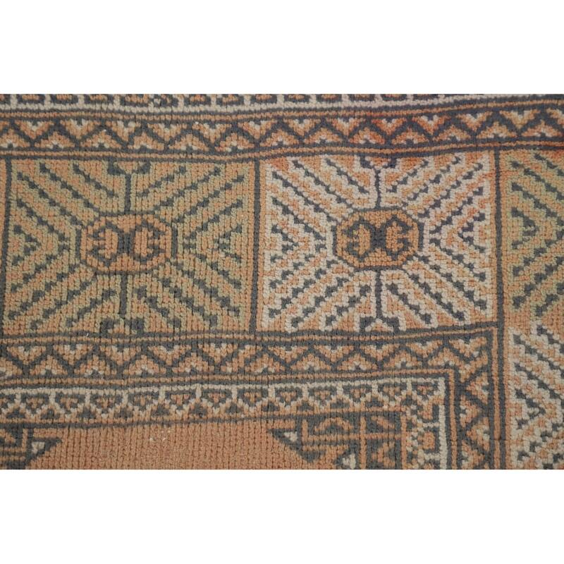 Geometric Bokhara Oriental Rug Handmade Wool Carpet - 6'6"x 9'7"