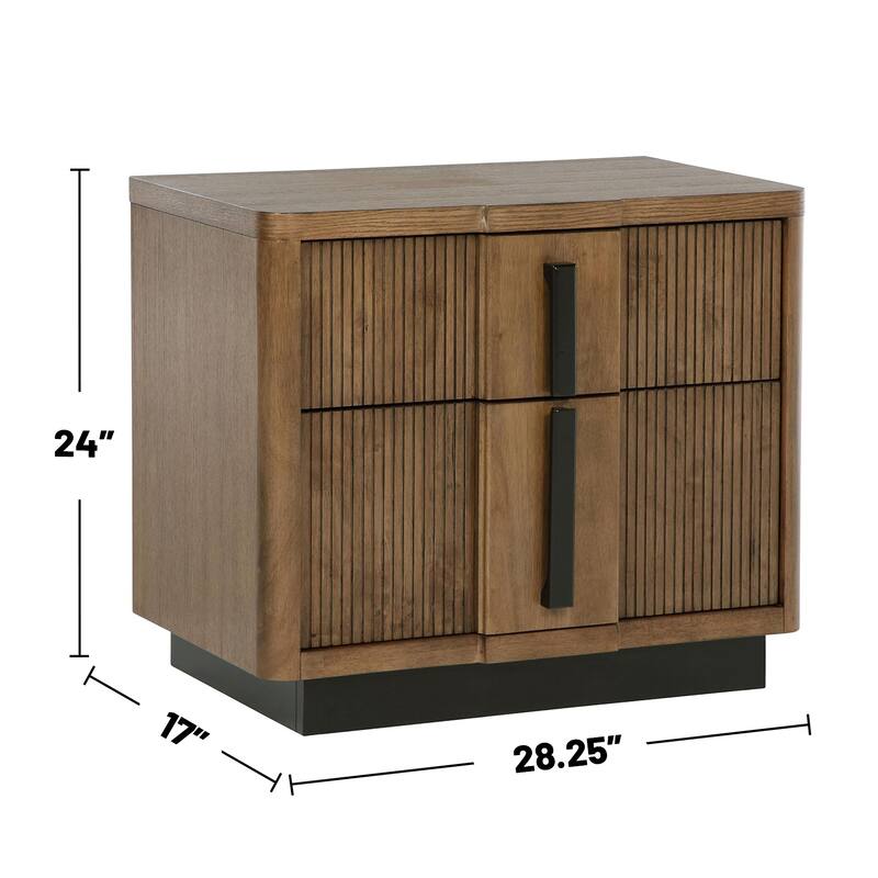 4-piece Wooden Queen Bedroom Set in Ash Brown