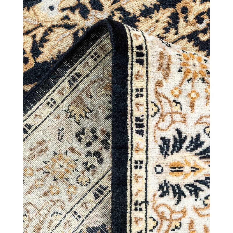 Overton Handknotted Wool Traditional Oriental Black Runner