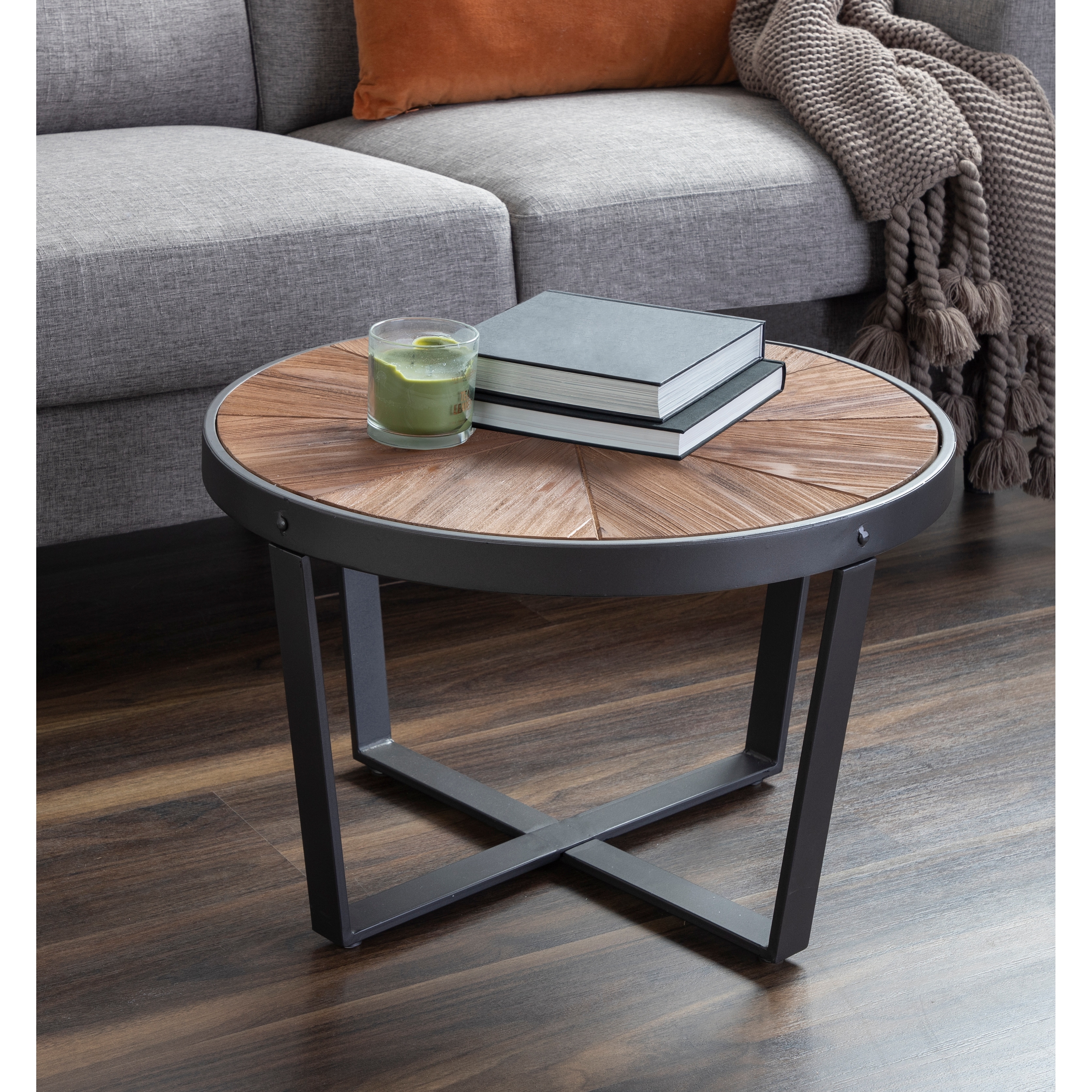 Kate and Laurel Gerhardt Round Coffee Table 24x24x15.5 On Sale