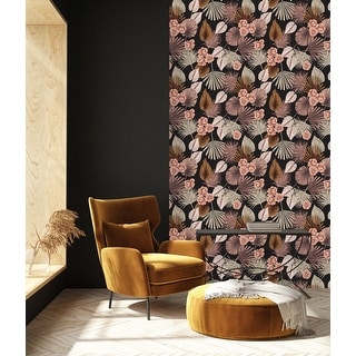 Roses on Dark Background Wallpaper - Bed Bath & Beyond - 35646851