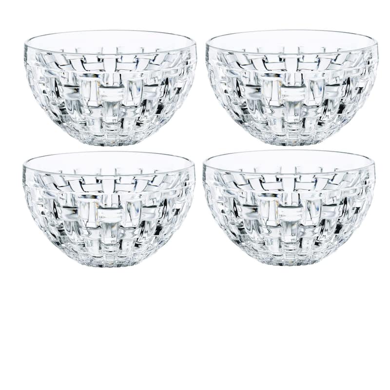 Nachtmann Set of 4 Bossa Nova Round Crystal Dip Bowls - 3.5 inches - 3.5 inches