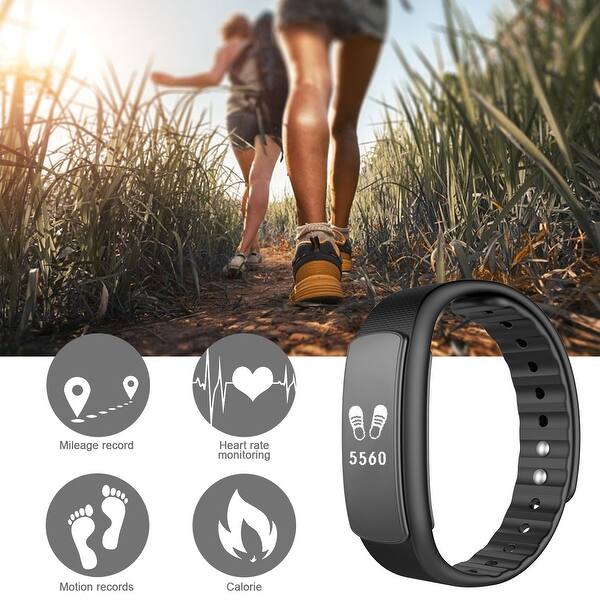 Shop Image Ip67 Waterproof Fitness Tracker Smart Watch Bracelet Band Heart Rate Monitor For Android Iphone Size Overstock 18573204