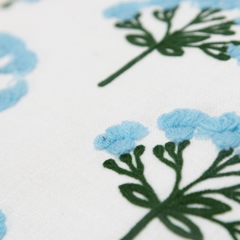 Rizzy Home Transitional Ivory/Blue Down Filled Pillow - 20" x 20"