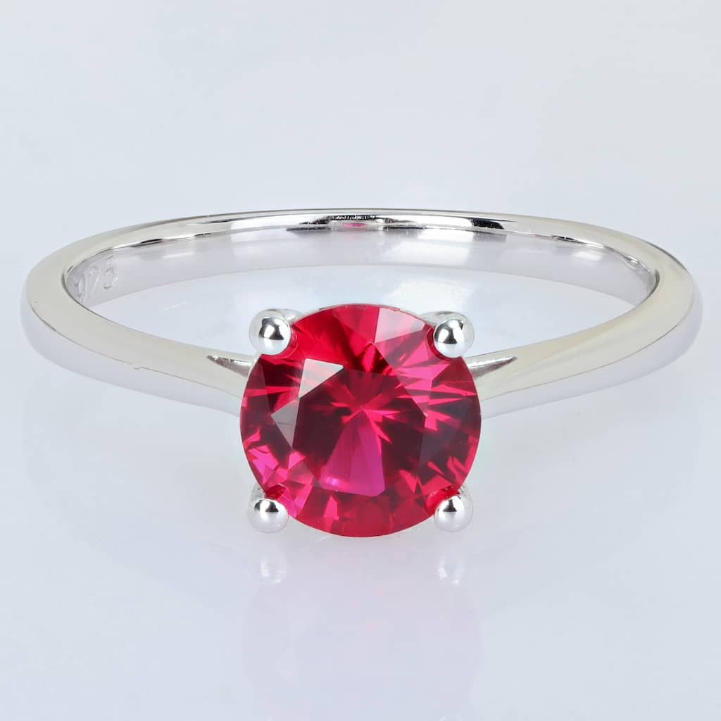 Miadora 1 5/8ct TGW Created Ruby Solitaire Ring Sterling Silver