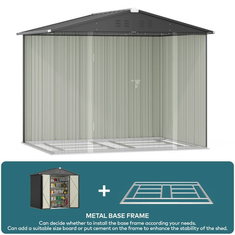 Metal Steel Tool Shed Storage House, Outdoor Tool Shed, Garden Storage Shed with Waterproof and UV Resistant