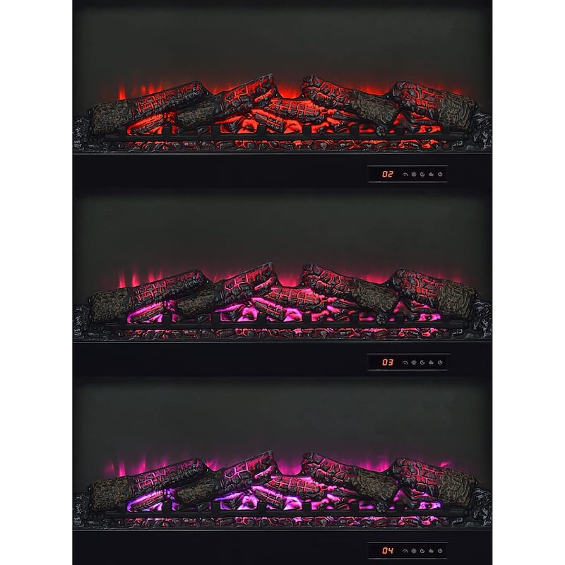 Enfield 71-Inch TV Stand Fireplace Media Console Dark Pine