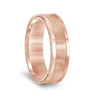 Shop 14k Rose Gold Double Milgrain Polished Edges Men S Wedding