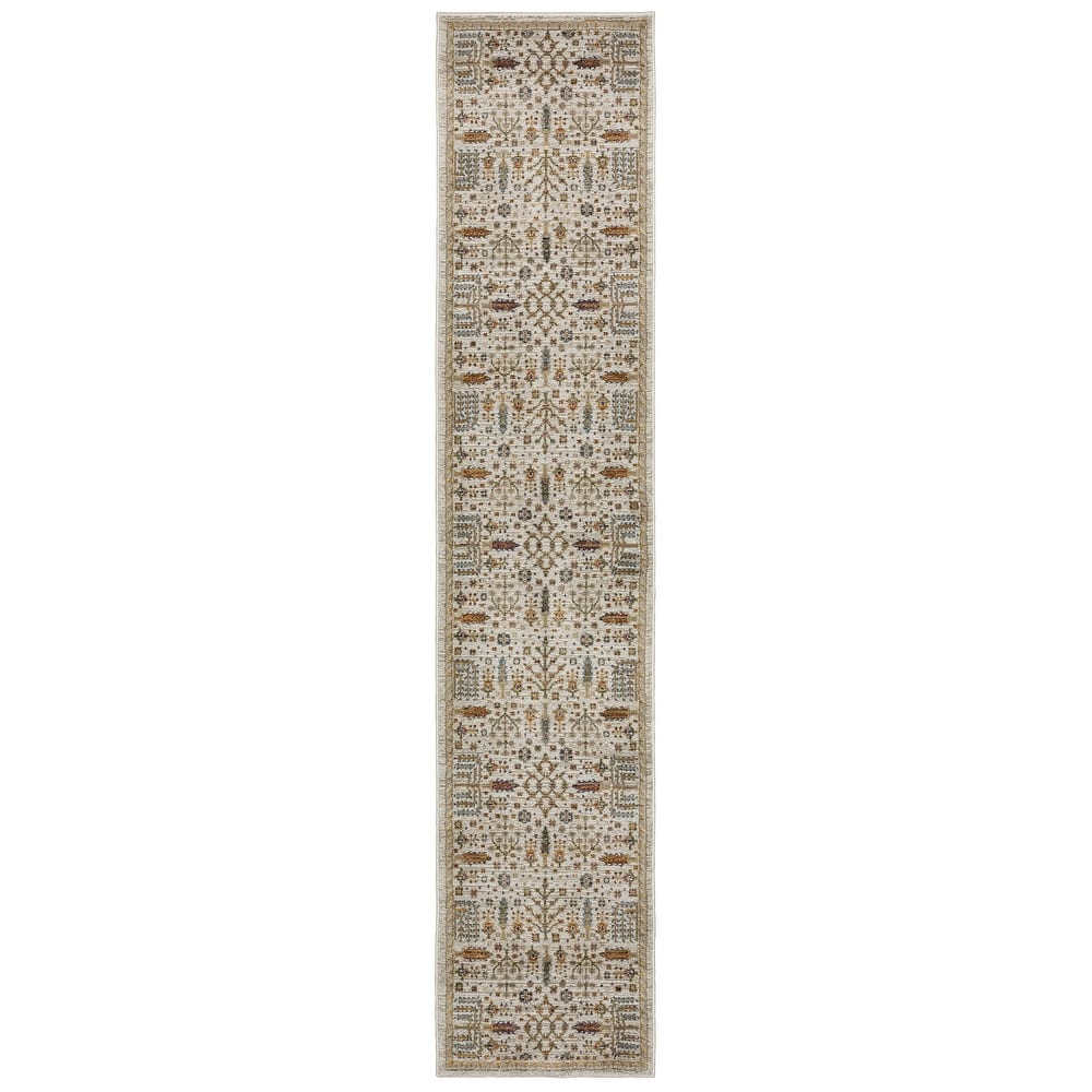 Style Haven Adalynn Ancient Traditions Ivory/Gold Area Rug