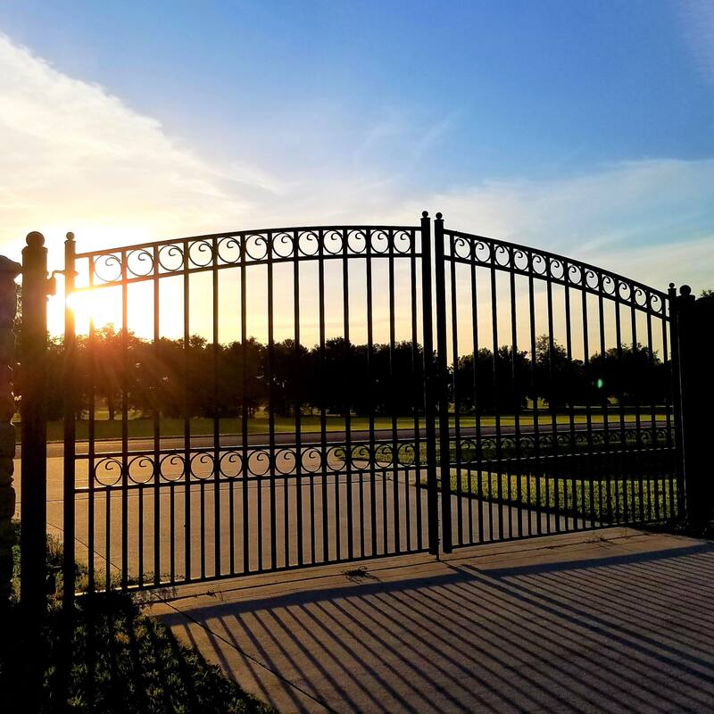 ALEKO Paris Style Ornamental Iron Wrought Dual Driveway Gate 16' - 16 ft x 6 ft