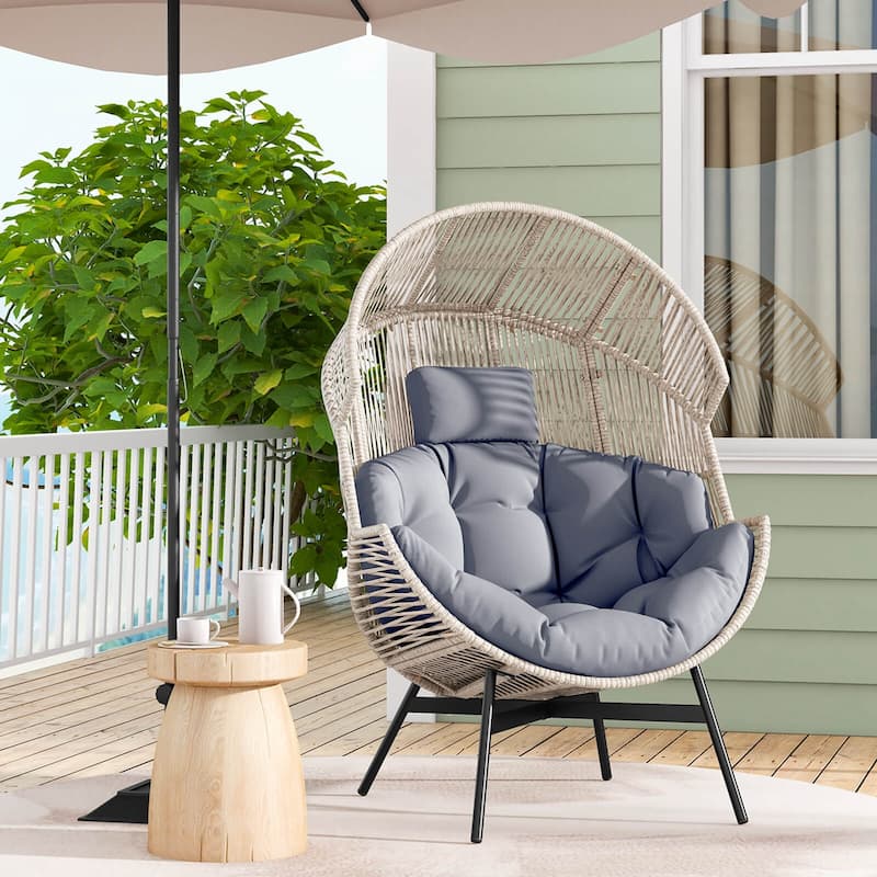 Costway Oversized Egg Style Chair with Cushions & Headrest Heavy-Duty - See Details