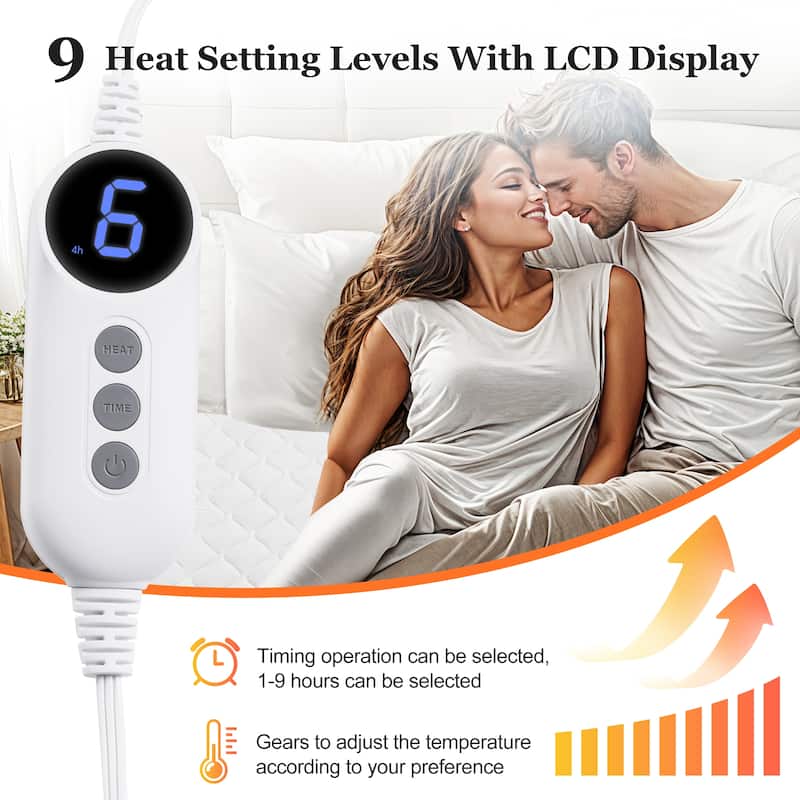 Temperature Regulating Quilted Electric Heated Mattress Pad