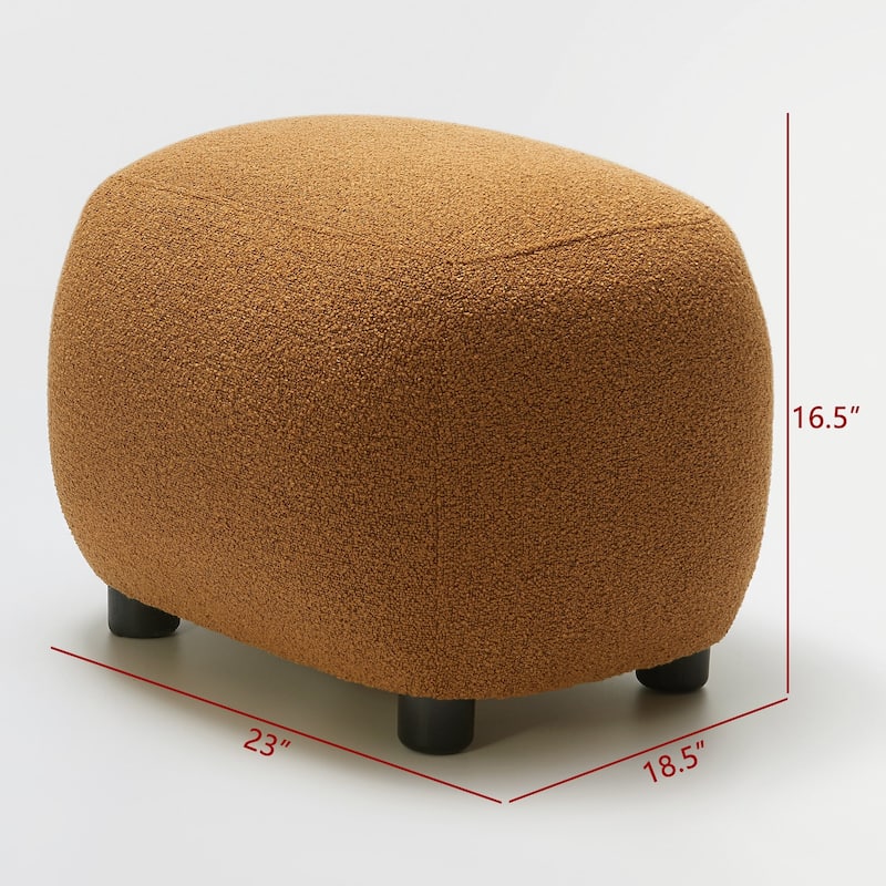 KINWELL 23" W Boucle Upholstered Footstool Ottoman Sofa Chair Footrest
