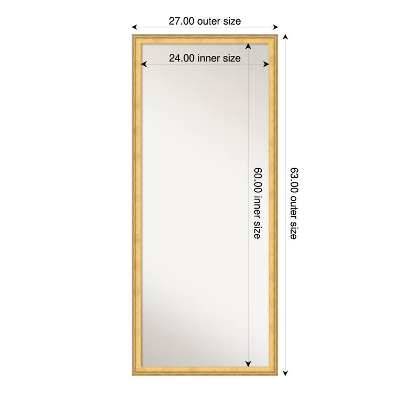 Owen Non-Beveled Framed Full-Length Floor Leaner Mirror - Owen Gold - 27 x 63 in