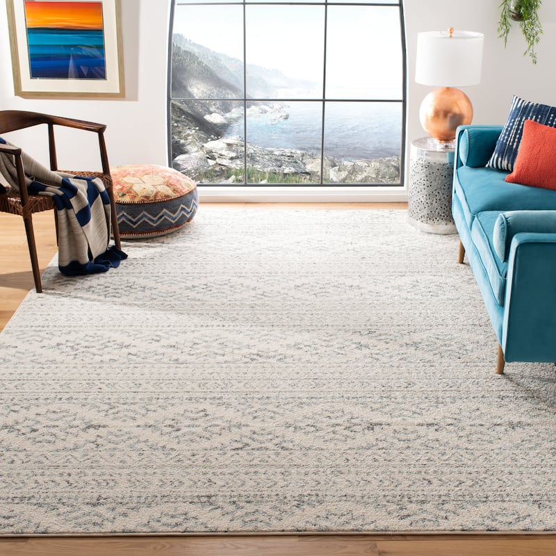 SAFAVIEH Tulum Bora Moroccan Boho Chic Area Rug - 8' x 10' - Ivory/Grey