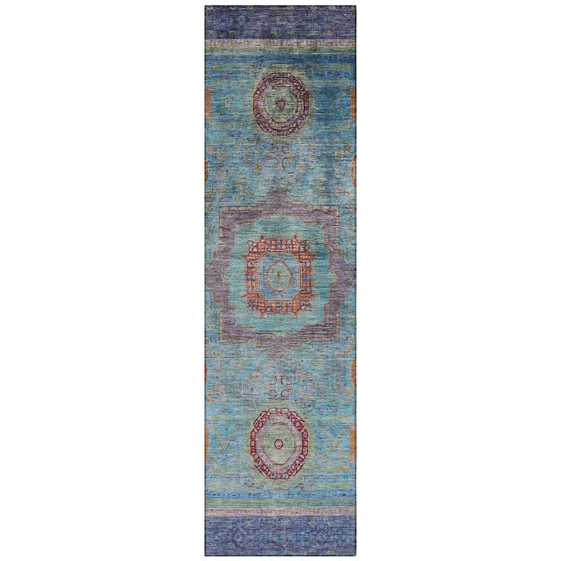 Machine Washable Indoor/Outdoor Traditional Chantille Rug