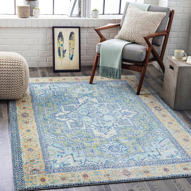 Livabliss Dellie Indoor/ Outdoor Traditional Medallion Area Rug