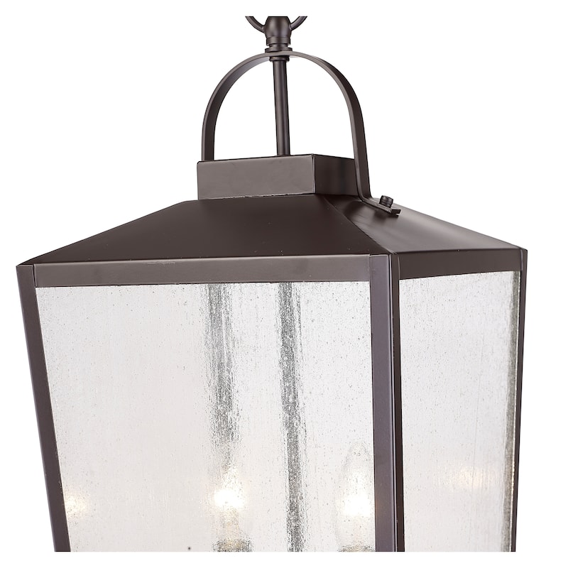 Millennium Lighting Caswell 4 Light Outdoor Hanging Lantern in Powder Coated Black with Clear Seeded Glass Shades