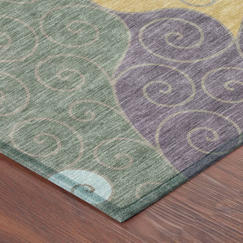 Machine Washable Indoor/ Outdoor Swirly Chantille Rug