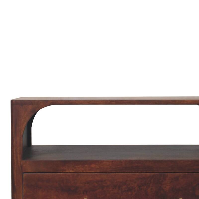 Artisan Furniture Solid Wood Arched Edge 3 Drawer Chest Brown