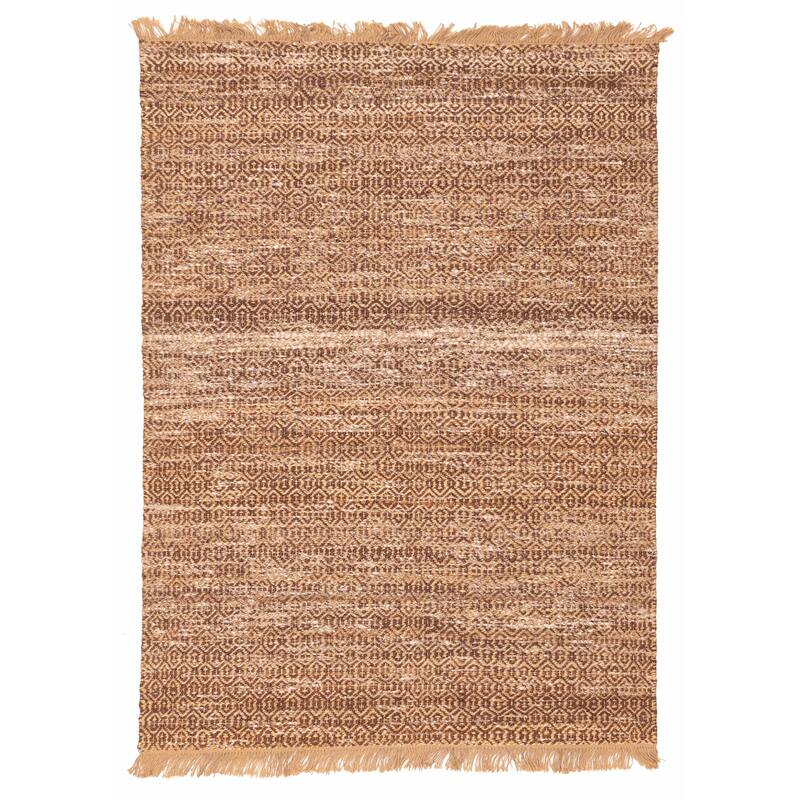 ECARPETGALLERY Braided Weave Palas Denizli Brown Jute Rug - 5'6 x 7'8