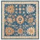 preview thumbnail 4 of 12, SAFAVIEH Handmade Blossom Yvanna French Country Floral Wool Rug 6' Square - Navy/Brown - Square