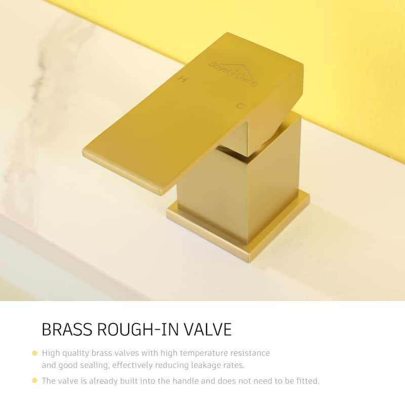 CASAINC Single Handle Deck Mount Bathroom Faucet in Brushed Gold