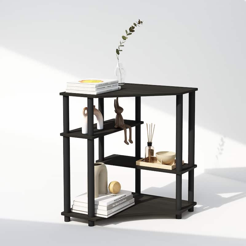 4 Tiers Wood Household Shelving Unit in Espresso/Black (31.1 in. W x 28.5 in. H x 22.5 in. D) - 31.1