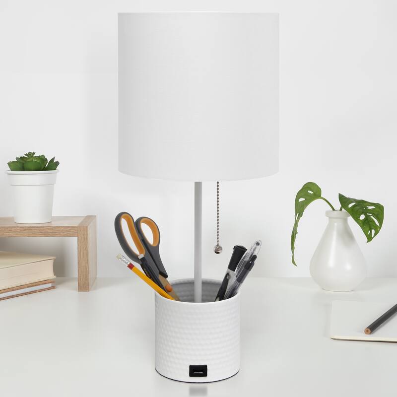 18.5" Sleek And Functional Stylish Accent Table Lamp With Usb Charging Port, For Living Room, Entryway, Office, Bedroom, Black W