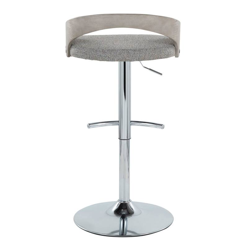Grotto Adjustable Barstool with Chrome Base- Set Of 3