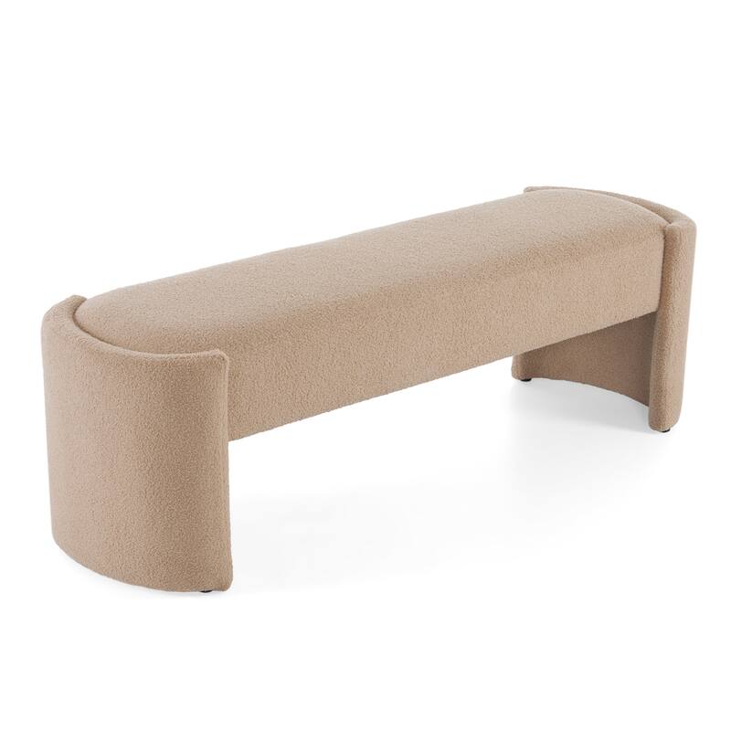 Elegant Light Camel Long-Shaped Ottoman Bench - Simple Home Addition