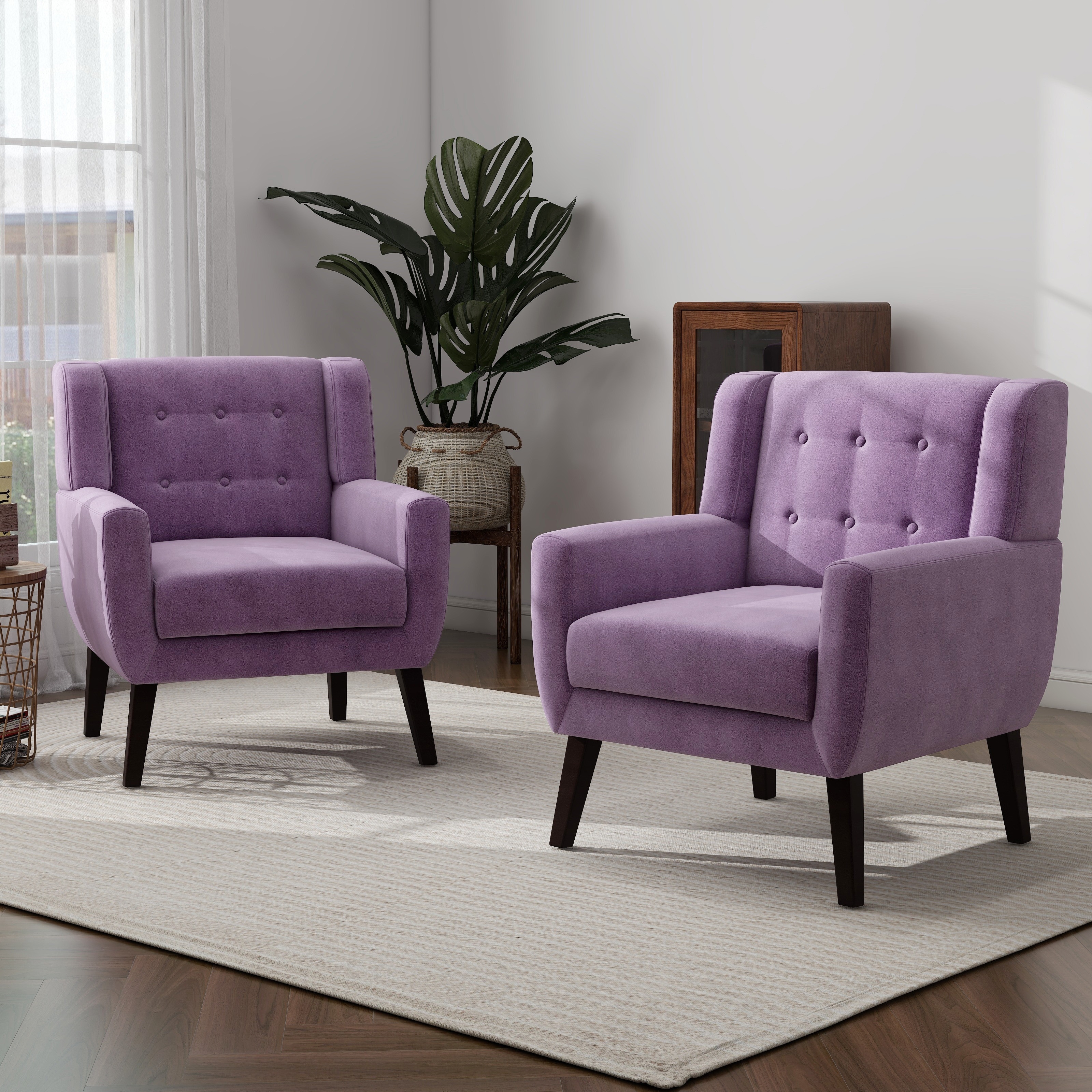 Set of 2 Velvet Upholstered Accent Chair (Set of 2)