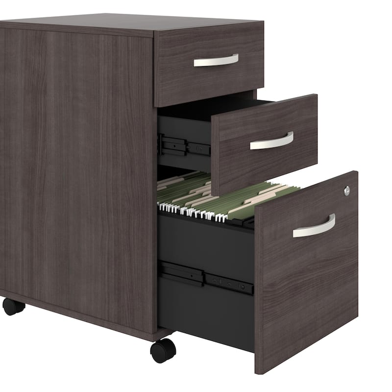 Bush Business Furniture Studio C L Shaped Desk with File Cabinet