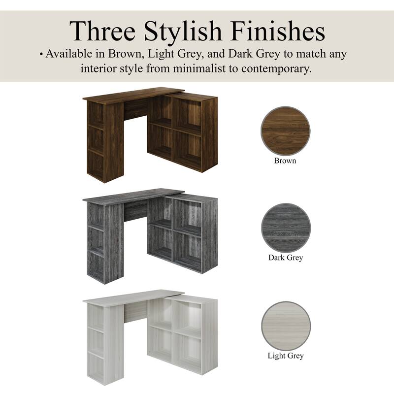 CraftPorch Elegance L-Shape Writing Desk with Cabinet