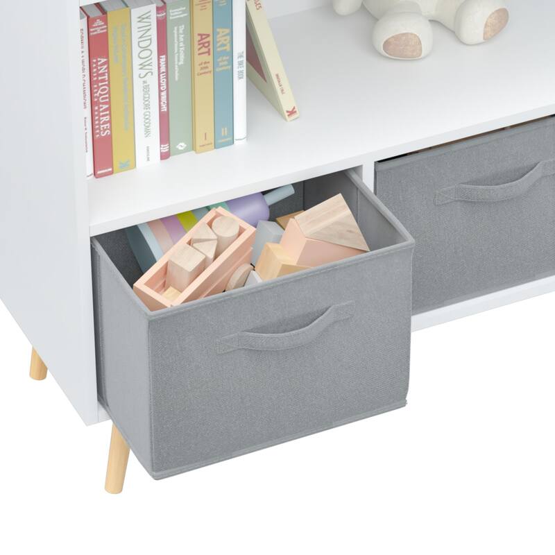 Kids Bookshelf and Storage Bookcase,Open Bookshelf and Toy Organizer Cabinet