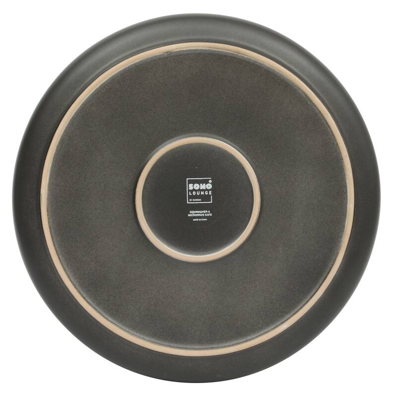 Gibson Elite Pasco (Service for 4) Plates and Double Bowl Reactive Glaze Stoneware Ceramic Dinnerware Set
