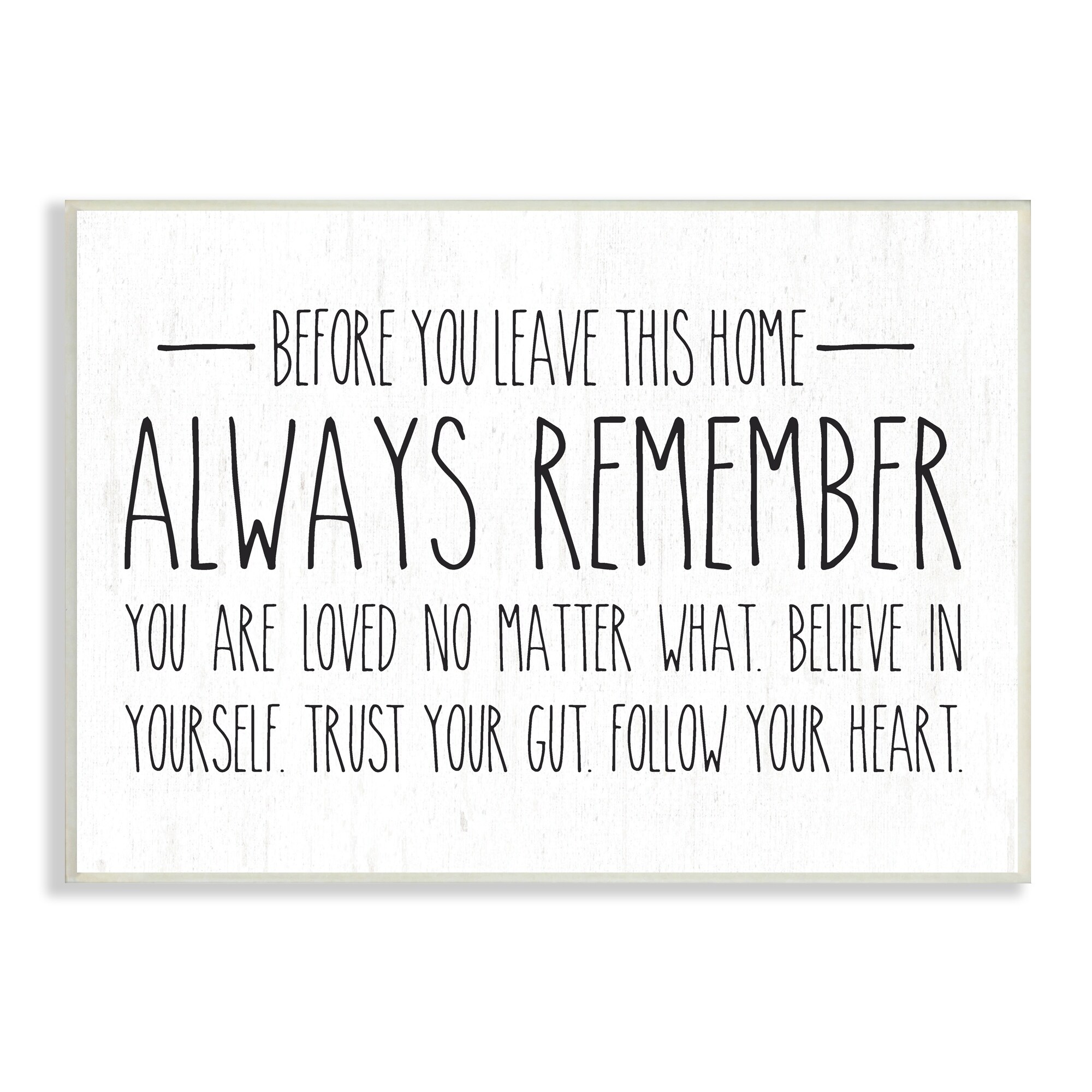 Stupell Follow Your Heart Motivational Quote Wood Wall Art for Casual Decor-image