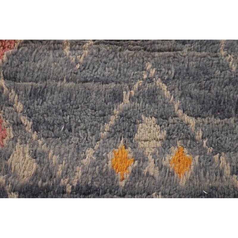 Tribal Moroccan Rug Handmade Oriental Wool Carpet - 7'10" x 10'8"