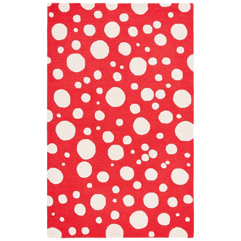 SAFAVIEH Handmade Cambridge Gaurangi Contemporary Wool Rug - 6' Square - Red/Ivory