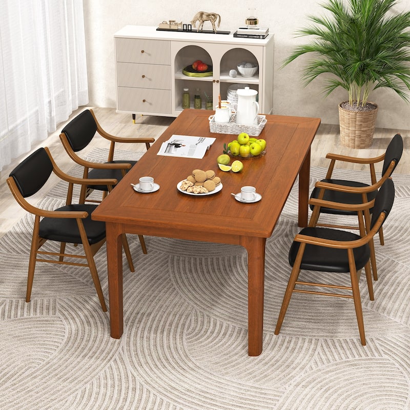 Gymax Set Of 4 PU Leather/Velvet Dining Chair w/ Padded Seat & Back