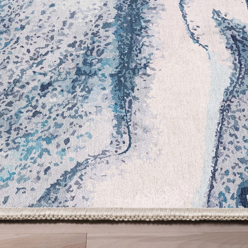 Well Woven Abstract Tokyo Retro Marble Flat-Weave Area Rug