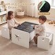 preview thumbnail 4 of 8, Gymax 3PCS Kids Table and Chair Set w/Chalkboard Lovely Patterns