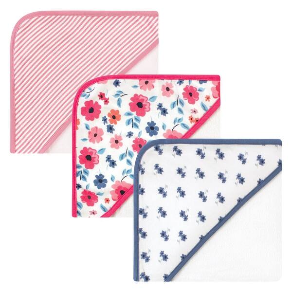 slide 1 of 1, Touched by Nature Baby Girl Organic Cotton Hooded Towels, Garden Floral, One Size - Garden Floral - One Size One Size - Garden Floral