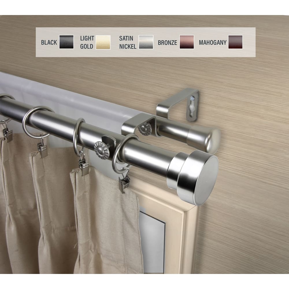InStyleDesign Beret 1 inch Diameter Adjustable Double Curtain Rod